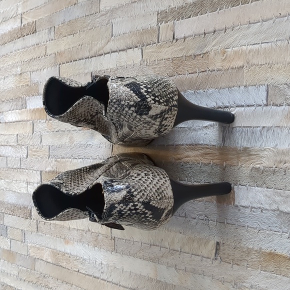 Franco Sarto Snakeskin Heeled Booties - Picture 6 of 7